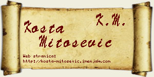Kosta Mitošević vizit kartica